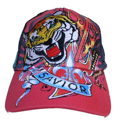 Hot Pink SAVIOR Rhinestoned Tattoo cap