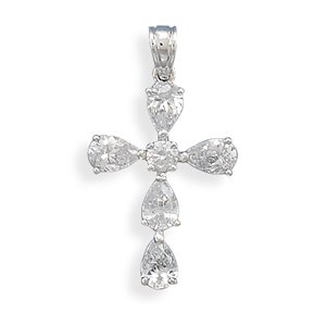Fancy Pear CZ Cross