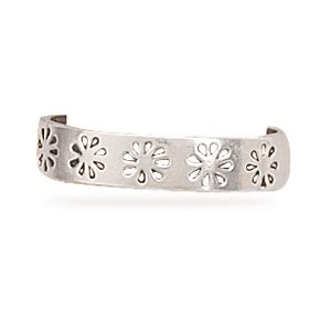 Oxidized Stamped Flower Toe Ring(9487)