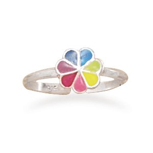 Multicolor Enamel Flower Toe Ring(9492)