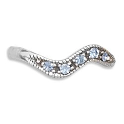 Toe Ring with Sapphire Crystals(9889)