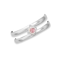 Hot Pink Crystal Toe Ring(9906)