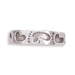 Oxidized Footprints Toe Ring(9914)