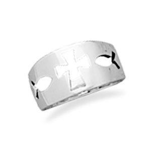 Cut Out Cross/Ichthys Ring(8601)