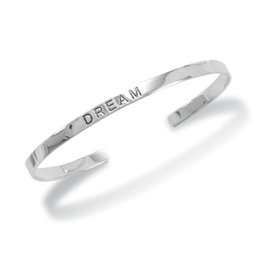 4mm Rhodium Plated "DREAM" Cuff(22805)