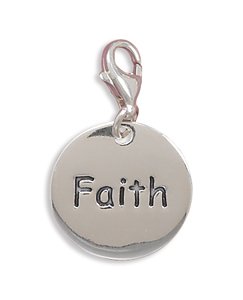 Polished "Faith" Charm with Lobster Clasp(73336)