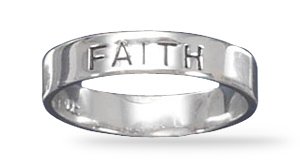 Rhodium Plated "FAITH" Band(82621)