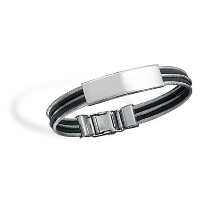 Stainless Steel Cable and Rubber ID Bracelet(22931)