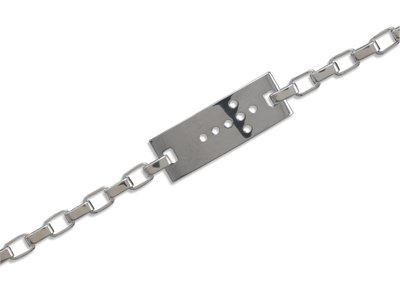 Tungsten Carbide Bracelet w/Cross Design ID Plate(22823)