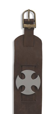 Men's Leather Band Bracelet with Tungsten Carbide Cross(22820)