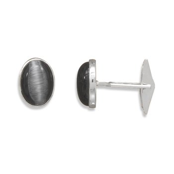 Black Fiber Optic Glass Cuff Links(9927)