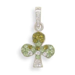 Green Crystal Shamrock Pendant(73740)