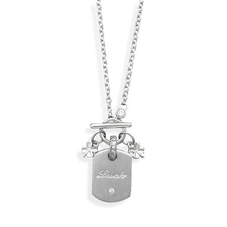 Luck" Tag and 4 Leaf Clover Charms(33178)