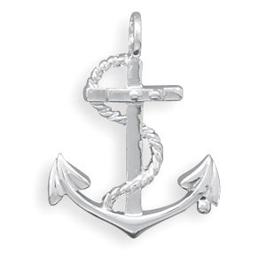 Polished Nautical Anchor with Rope Pendant( 73471)