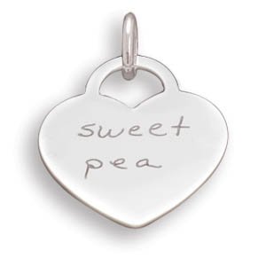 Heart Pendant with "sweet pea"(73797)