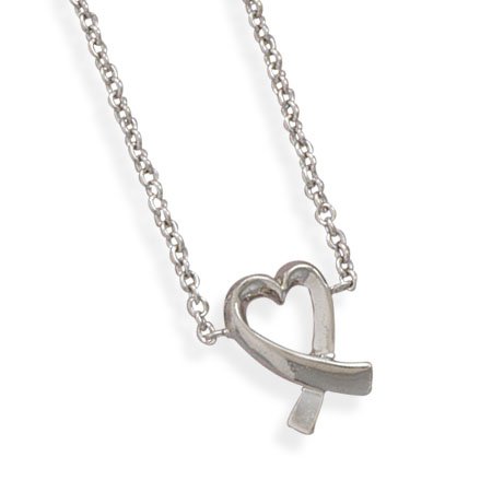 Necklace with Overlap Heart(33285)