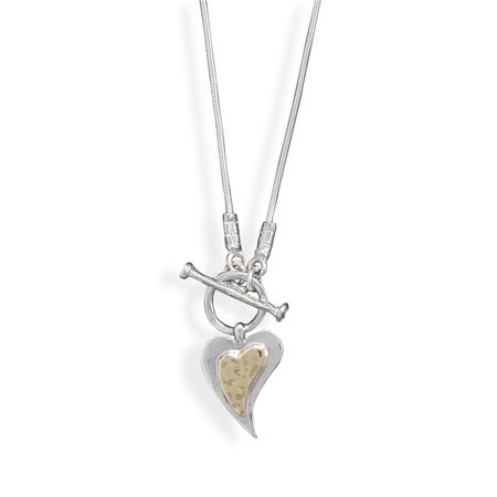 14 Karat Gold and Sterling Silver Heart(33207)
