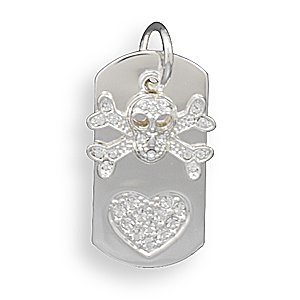 Crystal Heart and Crystal Skull Charm(W5026)