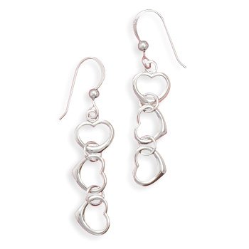 French wire cutout heart earrings(64349)