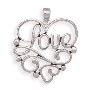 Heart with "Love" Cut Out Pendant(73459)