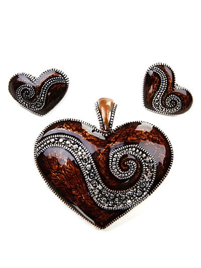 Magnetic heart pendant set(p472lasbn_5HD)