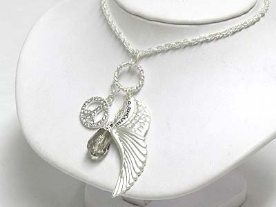 Peace Charm necklace(E1245SL-51592)