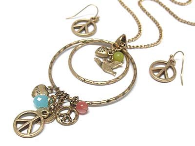 Peace Symbol necklace set(U11341GD-1363)