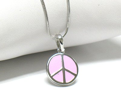 Enamel peace mark necklace(R1222PK-3931)