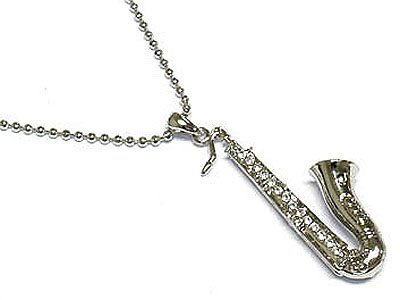 Crystal saxophone necklace(S1247CL-33009)