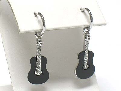 Guitar earrings(R965BK-43017)