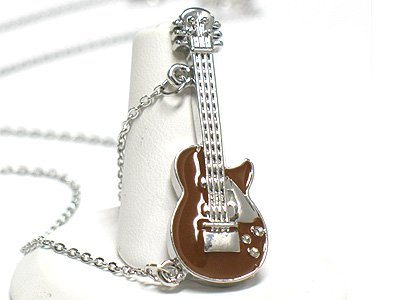 Epoxy miniature guitar necklace(R1241BR-2291)