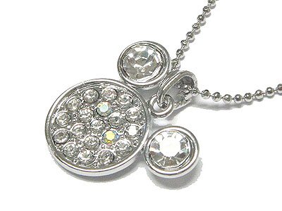 Crystal mickey necklace(S1241CL-91612)