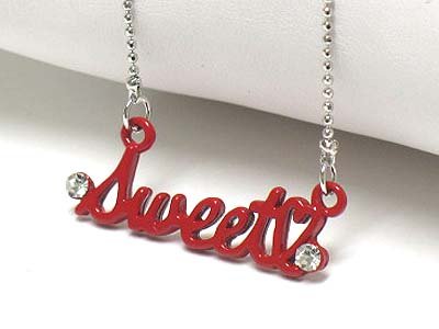 Crystal stud sweetie necklace(E1239RD-61209)