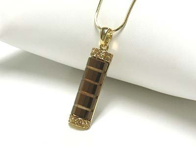 Glass bar pendant necklace(N1237BR-61201)