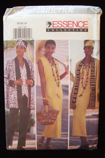 Butterick Essence Collections 3442 Jacket Top Skirt Pants and Hat Sewing Pattern Uncut