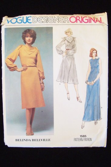 Vogue1585 Belinda Bellville Evening Cocktail Dress Pattern Designer Original Uncut