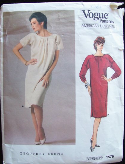 Vogue1579 American Designer Geoffrey Beene Pattern Quilted Yoke Dropped Shoulder Size 14
