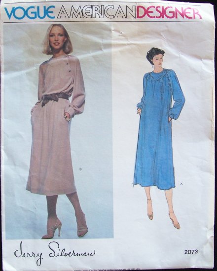 Vintage Vogue 2073 American Designer Silverman Dress Pattern Size 14