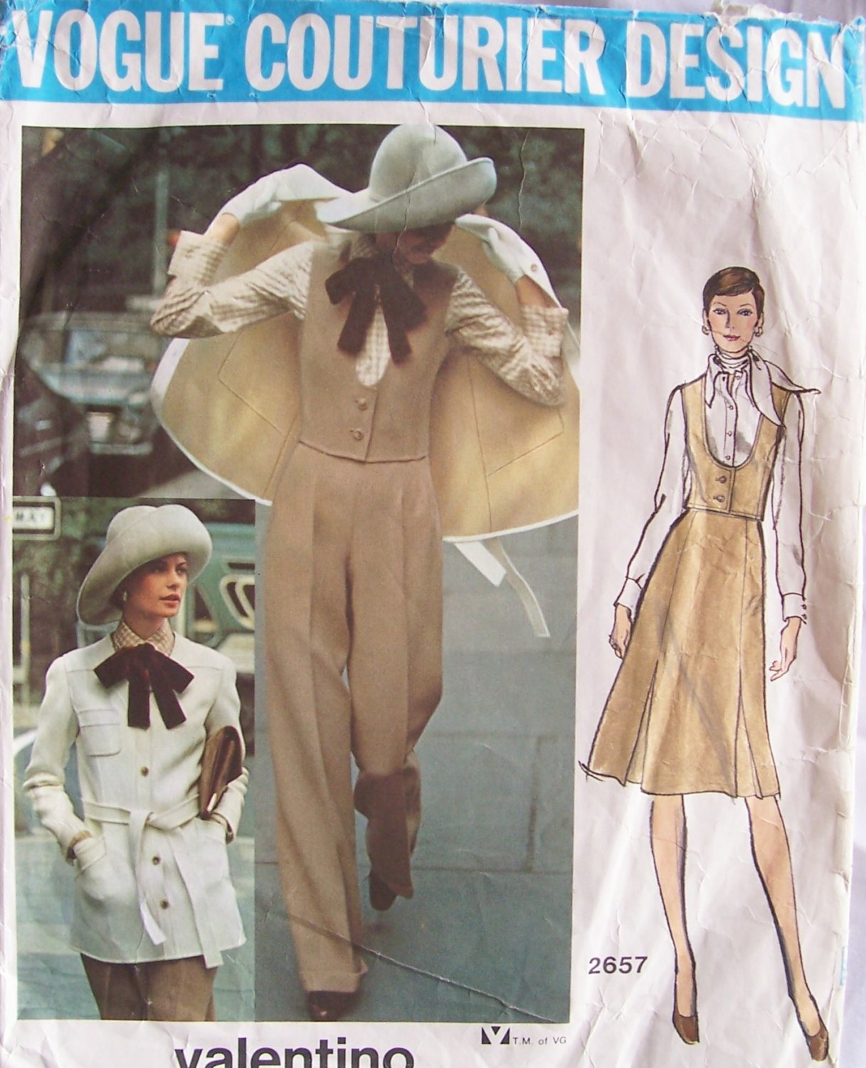 Vintage Vogue 2657 Valentino Couturier Design Jacket Pants Skirt and Vest Pattern Size 10