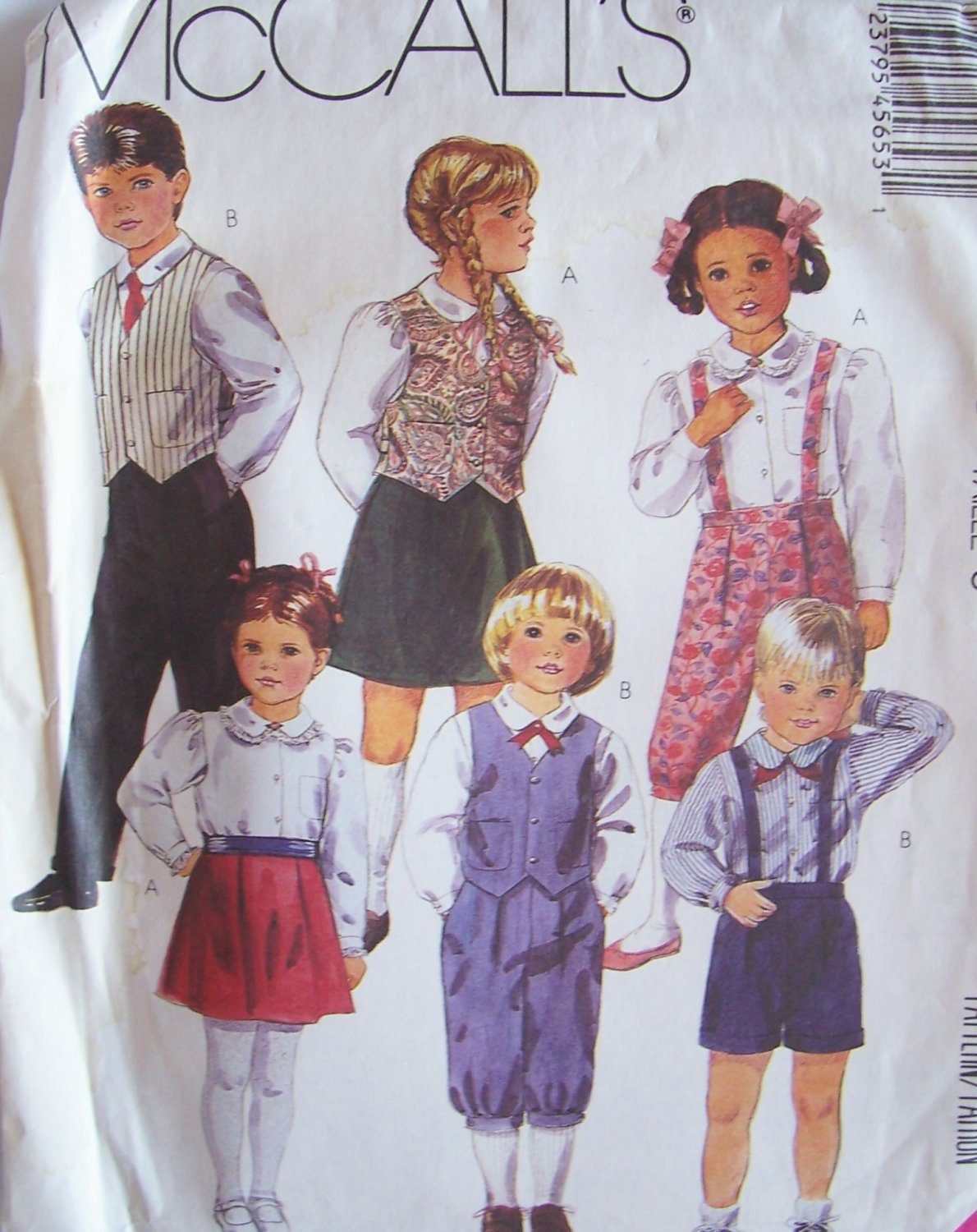 Retro 80’s McCall’s 4565 Children’s Vest Skirt Pants Knickers and Shorts Pattern Uncut Size 5