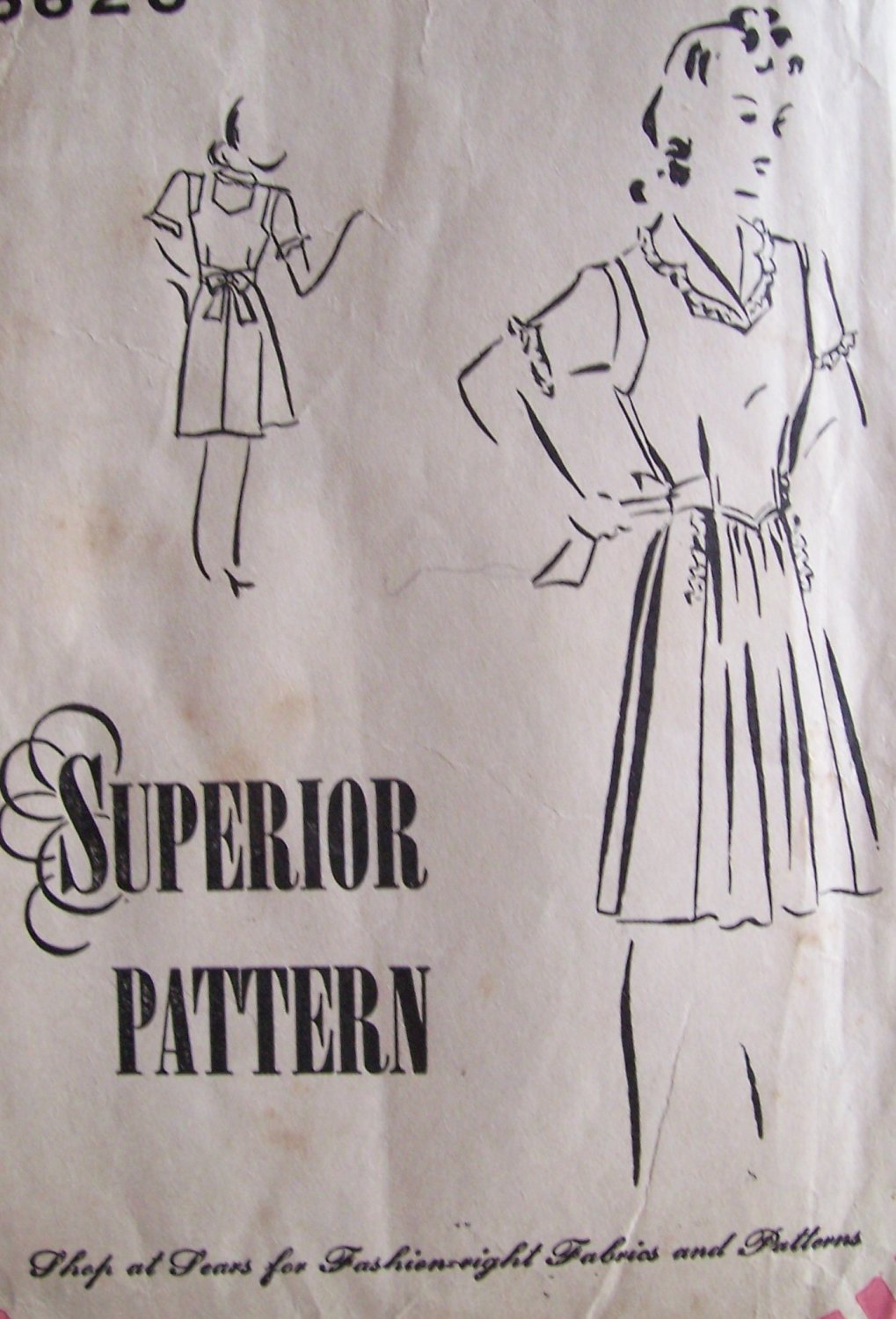 1940’s Superior Pattern 6626 Jumper Dress and Blouse Uncut Size 16 Maternity Expansion