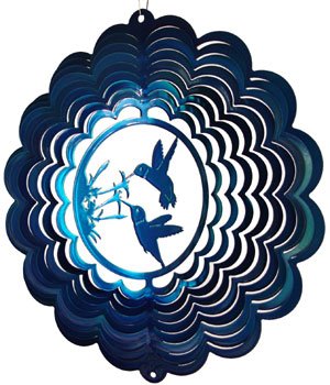 Hummingbird Wind Spinner - blue