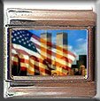 FLAG OVER TWIN TOWERS ITALIAN PHOTO CHARM