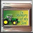 IN MEMORY OF SON TRACTOR ITALIAN CHARM CHARMS
