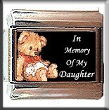 IN MEMORY OF DAUGHTER TEDDYBEAR ITALIAN CHARM