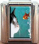 CAT AND FISH ITALIAN CHARM CHARMS