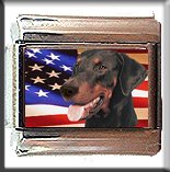 BLACK DOBERMAN PINSCHER ITALIAN CHARM CHARMS