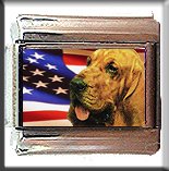 BLOODHOUND AND AM FLAG ITALIAN CHARM