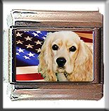 COCKER SPANIEL AND AM FLAG ITALIAN CHARM