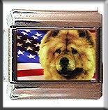 CHOW CHOW AND AM FLAG ITALIAN CHARM